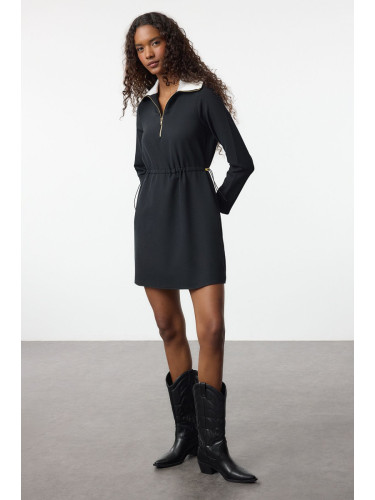 Trendyol Black A-Line Adjustable Waist Mini Woven Dress