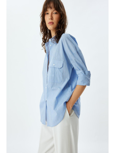 Koton Blue Striped Women's Shirt