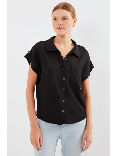 Bigdart 20256 Cuffed Double Short Sleeve Shirt - Black