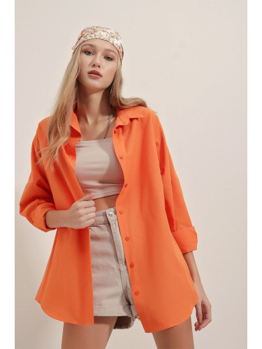 Bigdart 3900 Oversize Long Basic Shirt - Orange