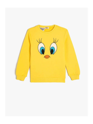 Koton Tweety Sweatshirt Licensed Crew Neck Cotton