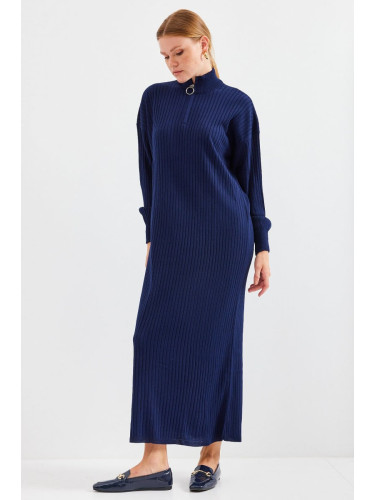 Bigdart 15839 Full-length Knitwear Dress - D.Navy Blue