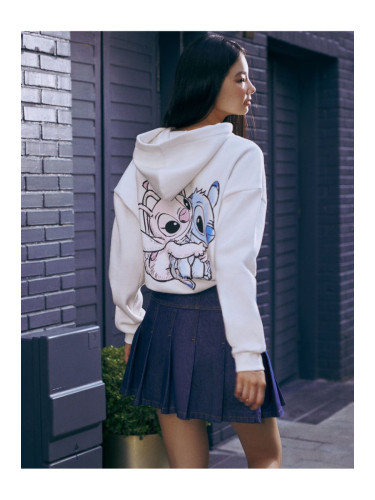 Koton Disney Oversize Sweatshirt Hooded Back Printed Raised Licensed