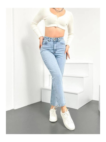 74092 Dewberry Hlt Mom Jeans High Waist Women Jeans-ICE BLUE