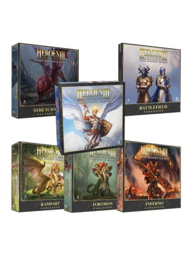 БЪНДЪЛ ALL-IN 2024 HEROES OF MIGHT & MAGIC III: THE BOARD GAME + RAMPART + FORTRESS + INFERNO + FACTION UNITS + BATTLEFIELD 67436 - 67439 - 67440 - 67