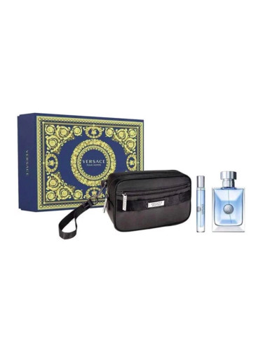 Versace Pour Homme Комплект за мъже EDT Тоалетна вода 100 ml EDT  Тоалетна вода 10 ml Несесер Xmas 2023