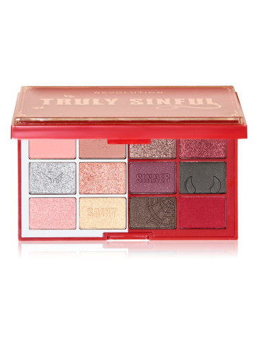 Makeup Revolution Truly Sinful Blood Palette палитра от сенки за очи 12 гр.