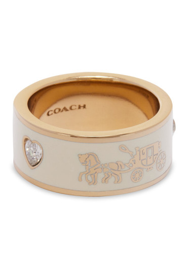 Coach Пръстен Enamel Horse & Carriage Band Ring 37479034GLD100 Златист