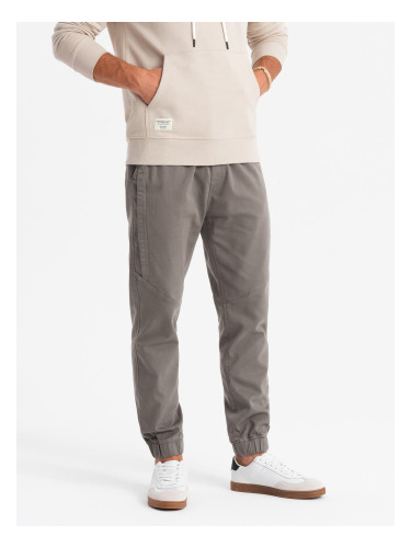 Ombre Men's knitted joggers with pleats - graphite