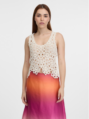 Orsay Cream women's crochet top - Women's