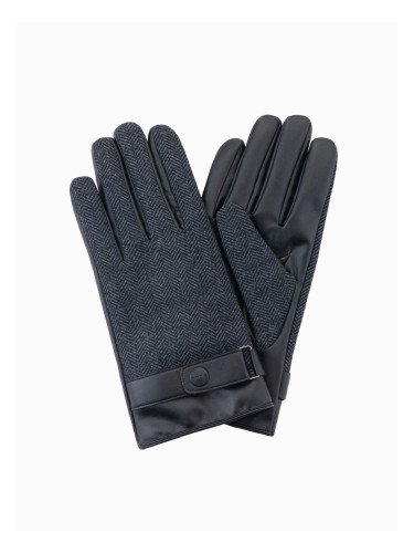 Ombre Elegant men's mixed material gloves - graphite melange