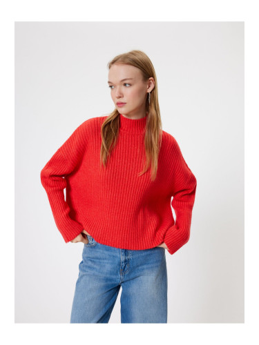 Koton Oversize Knitwear Sweater High Collar Textured Long Sleeve