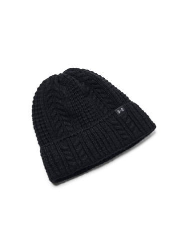 W Halftime Cable Knit Beanie-BLK