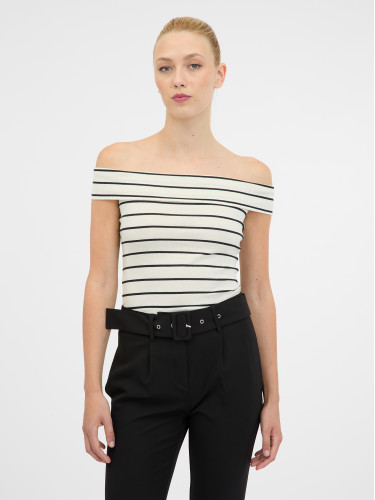 Orsay Women's White/Black Short Sleeve T-Shirt - Women's
