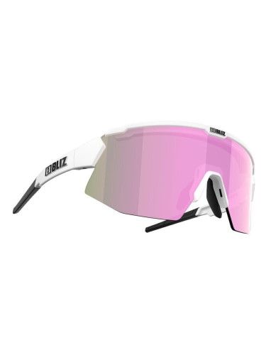 Bliz Breeze Small P52212-04 Matt White/Brown w Rose Multi plus Spare Lens Clear Колоездене очила