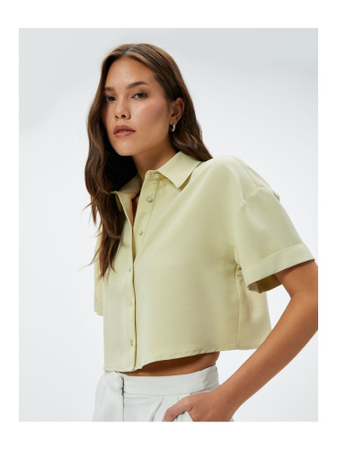 Koton Crop Shirt Short Sleeve Buttoned