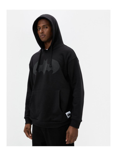 Koton Batman Oversize Hoodie Kangaroo Pocket Licensed Printed