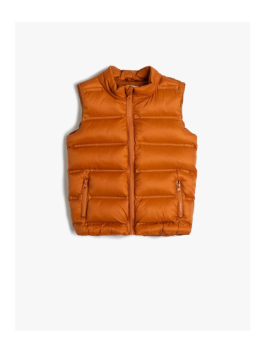 Koton Puffer Vest High Collar Zippered Pocket