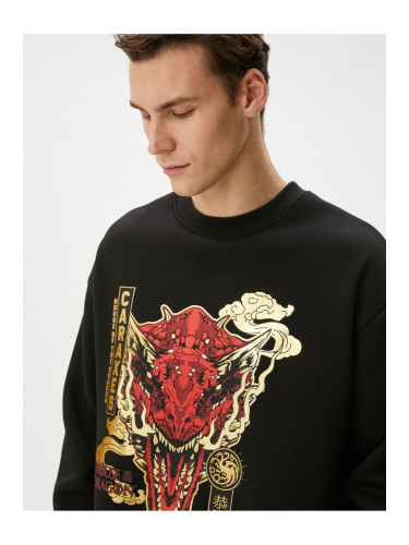 Koton House Of The Dragon Oversize Sweatshirt Licensed Printed