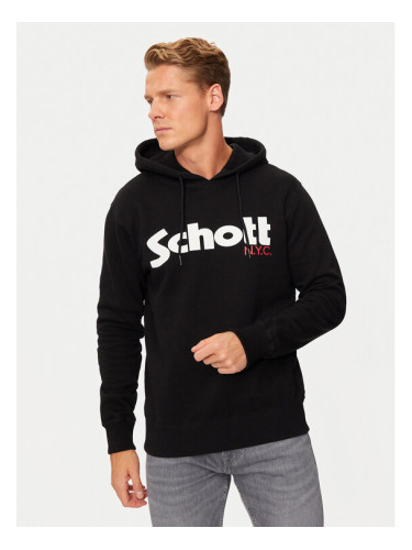 Schott NYC Суитшърт SWHOOD Черен Regular Fit