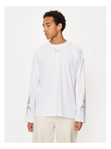 Karl Kani Тениска с дълъг ръкав Small Signature Tribal 60240011 Бял Regular Fit
