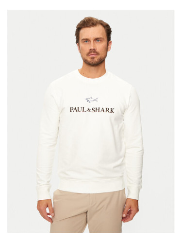 Paul&Shark Суитшърт 14311817 Бял Regular Fit