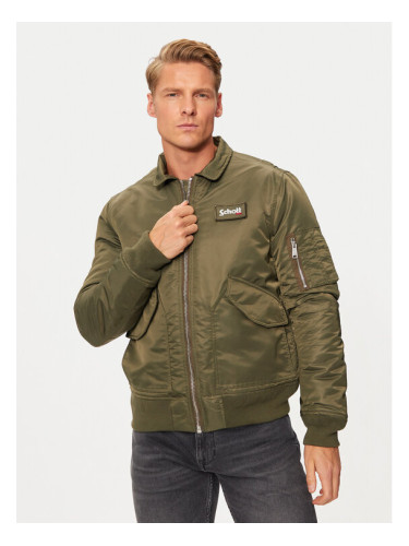 Schott NYC Яке бомбър 210100RS Зелен Regular Fit