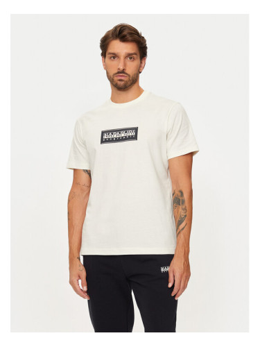 Napapijri Тишърт S-box Logo NP0A4I3L Екрю Regular Fit