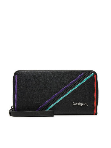 Desigual Голям дамски портфейл 24WAYP07 Черен