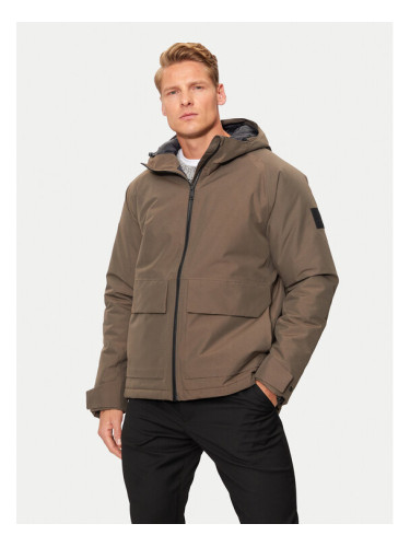 Jack Wolfskin Яке за дъжд Tempeltor A60205 Кафяв Regular Fit