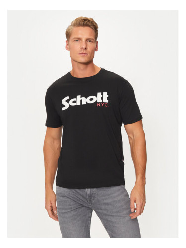 Schott NYC Тишърт TSLOGO Черен Regular Fit