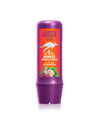 Aussie 1 Minute Miracle Repair Rescue интензивна подхранваща маска за суха и увредена коса 250 мл.