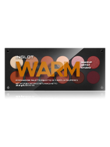 Inglot Makeup Artist Studio Palette палитра сенки за очи цвят WARM 18,7 гр.