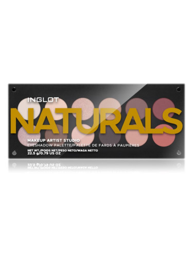 Inglot Makeup Artist Studio Palette палитра сенки за очи цвят NATURALS 18,7 гр.