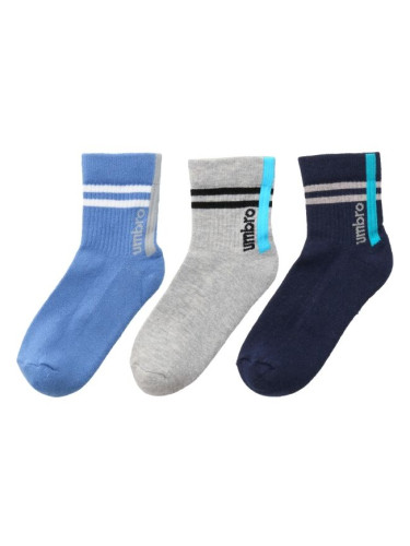 Umbro STRIPED SPORTS SOCKS JNR - 3 PACK Детски чорапи, тъмносин, размер 24-27