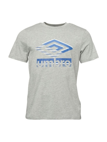 Umbro GLITCH GRAPHIC TEE Мъжка тениска, сиво, размер
