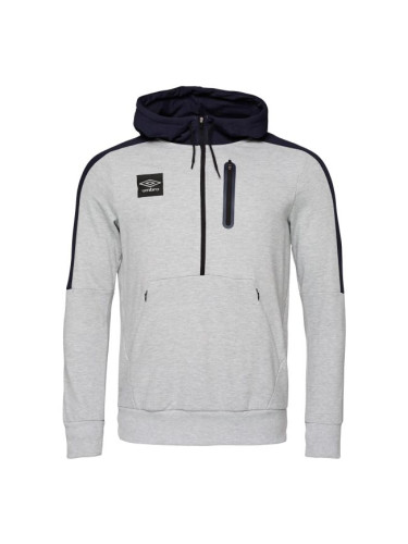 Umbro TERRACE HALF ZIP HOODIE Мъжки суитшърт, сиво, размер