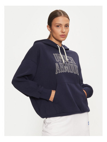 Under Armour Суитшърт UA Icon Heavyweight 1386494 Тъмносин Oversize