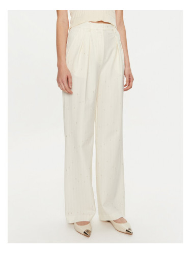 Simona Corsellini Текстилни панталони A24CPPA014 Екрю Wide Leg