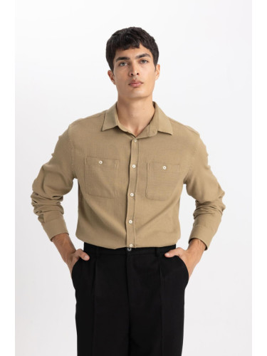 DEFACTO Modern Fit Polo Neck Long Sleeve Shirt