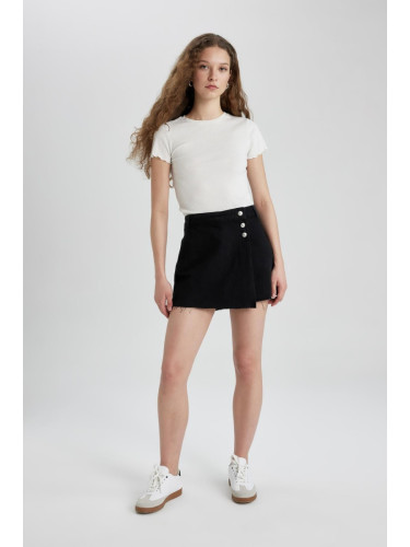 DEFACTO High Waist Jean Shorts Skirt