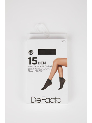 DEFACTO 15 Den Fit Women's 3-Piece Short Thin Socks