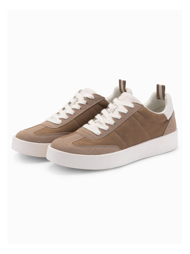 Ombre Old-school men's sneakers on thick sole - light brown