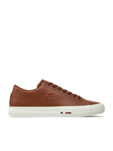 Tommy Hilfiger Сникърси Hi Vulc Street Patch Lth Luxe FM0FM05203 Кафяв