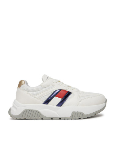 Tommy Hilfiger Сникърси Flag Low Cut Lace-Up Sneaker T3A9-33550-1697 S Бял