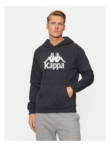 Kappa Суитшърт Malmo 3 Auth Kontemporary 341M43W Черен Regular Fit