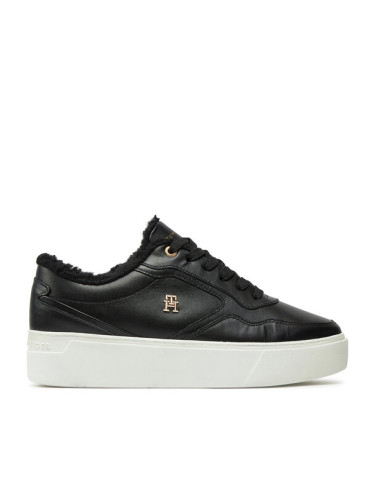 Tommy Hilfiger Сникърси Essential Platform Sneaker Fur FW0FW08349 Черен