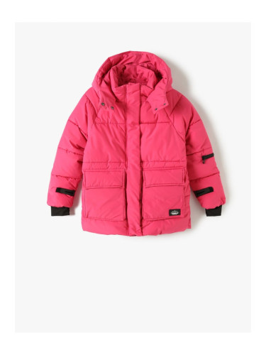 Koton Oversize Hooded Puffer Jacket with Flap Pockets