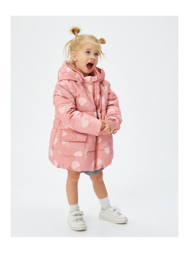 Koton Baby Girl Pink Patterned Coat