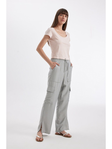 DEFACTO Wide Leg Pocket High Waist Wide Leg Long Length Trousers